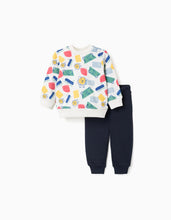 Carregar imagem no visualizador da galeria, Conjunto Sweat com motivo + calças de treino para bebé menino, multicolor