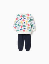 Carregar imagem no visualizador da galeria, Conjunto Sweat com motivo + calças de treino para bebé menino, multicolor