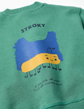 Carregar imagem no visualizador da galeria, Sweat de algodão com estampado Stroky para bebé menino, verde