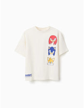 Carregar imagem no visualizador da galeria, T-shirt de algodão com estampados Sonic & Friends para menino, branco
