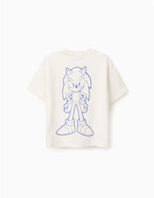 Carregar imagem no visualizador da galeria, T-shirt de algodão com estampados Sonic & Friends para menino, branco