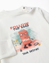Carregar imagem no visualizador da galeria, T-shirt de manga comprida com estampado Destiny para bebé menino, branco