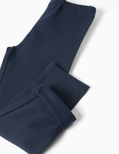 Carregar imagem no visualizador da galeria, Leggings skinny cardadas para menina, azul marinho