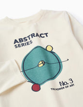 Carregar imagem no visualizador da galeria, T-shirt de Manga Comprida para Menino 'The Abstract Series', Bege Zippy