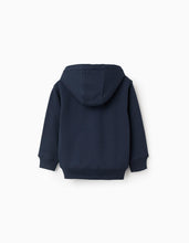Carregar imagem no visualizador da galeria, Casaco Cardado com Capuz para Menino 'ZY', Azul-Escuro/Cinza Zippy
