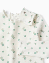 Carregar imagem no visualizador da galeria, T-shirt Canelada de Manga Comprida com Motivo para Bebé Menina, Branco Zippy