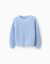Carregar imagem no visualizador da galeria, Camisola de Malha Chenille para Menina, Azul Zippy