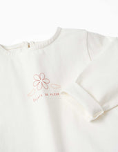 Carregar imagem no visualizador da galeria, T-shirt de manga comprida com folhos para bebé menina, branco