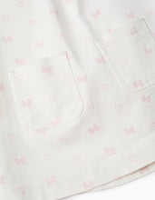 Carregar imagem no visualizador da galeria, Saia de Peito de Sarja com Motivo, Bege-Claro Zippy