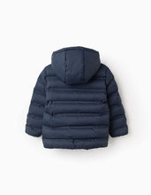 Carregar imagem no visualizador da galeria, Casaco Acolchoado com Capuz para Menino, Azul Escuro Zippy