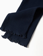 Carregar imagem no visualizador da galeria, Conjunto de sweat e calças de algodão para bebé menina, branco/azul