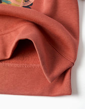 Carregar imagem no visualizador da galeria, Sweat cardada com motivo de arte e natureza para menina, terracota