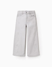 Carregar imagem no visualizador da galeria, Calças de ganga com estampado de estrelas e luas para menina, cinza Zippy