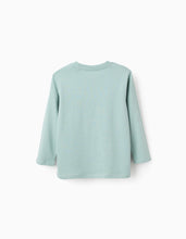 Carregar imagem no visualizador da galeria, T-shirt de Manga Comprida para Menino 'The Abstract', Verde Água Zippy