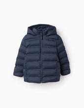Carregar imagem no visualizador da galeria, Casaco Acolchoado com Capuz para Menino, Azul Escuro Zippy