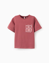 Carregar imagem no visualizador da galeria, T-shirt de algodão com bolso bordado para menina
