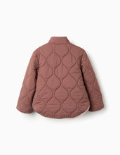 Carregar imagem no visualizador da galeria, Casaco acolchoado com forro em pelo e bolsos para menina, rosa-escuro