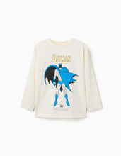 Carregar imagem no visualizador da galeria, T-shirt de manga comprida de algodão Batman para menino, branco