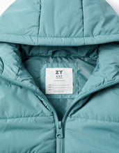 Carregar imagem no visualizador da galeria, Colete Acolchoado com Capuz para Menino, Verde Água Zippy