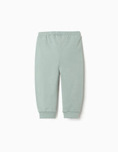 Carregar imagem no visualizador da galeria, Calças cardadas com coração estampado para bebé menina, verde-claro