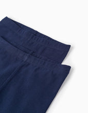 Carregar imagem no visualizador da galeria, Pack 2 Pares de Leggings para Bebé Menina, Azul Escuro