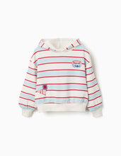 Carregar imagem no visualizador da galeria, Sweat cardada às riscas com capuz Stitch para menina, multicolor