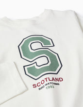 Carregar imagem no visualizador da galeria, T-shirt de Manga Comprida em Algodão para Menino 'Scotland', Branco Zippy