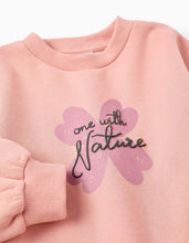 Carregar imagem no visualizador da galeria, Sweat + Calças Cardadas para Menina 'Trevo', Rosa/Cinza Zippy