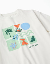 Carregar imagem no visualizador da galeria, Conjunto de T-shirt e calções de algodão para menino, branco/verde-escuro