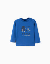 Carregar imagem no visualizador da galeria, T-shirt de manga comprida de algodão 'Pico' para bebé menino, azul