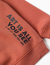 Carregar imagem no visualizador da galeria, Sweat cardada com capuz e estampado para menino, terracota