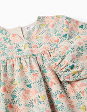 Carregar imagem no visualizador da galeria, Túnica de Sarja com Motivo Floral Colorido para Menina, Bege Zippy