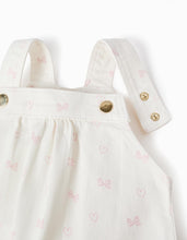 Carregar imagem no visualizador da galeria, Saia de Peito de Sarja com Motivo, Bege-Claro Zippy