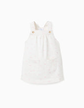 Carregar imagem no visualizador da galeria, Saia de Peito de Sarja com Motivo, Bege-Claro Zippy