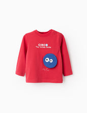 Carregar imagem no visualizador da galeria, T-shirt de Manga Comprida em Algodão para Bebé Menino 'Circo', Vermelho Zippy