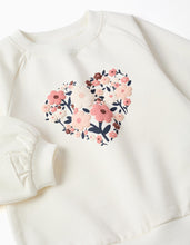 Carregar imagem no visualizador da galeria, Conjunto de sweat e calças de algodão para bebé menina, branco/azul