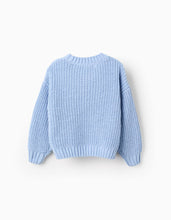Carregar imagem no visualizador da galeria, Camisola de Malha Chenille para Menina, Azul Zippy