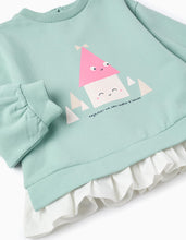 Carregar imagem no visualizador da galeria, Fato de Treino Cardado para Bebé Menina 'Formas', Verde Claro Zippy