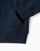 Carregar imagem no visualizador da galeria, Casaco Cardado com Capuz para Menino 'ZY', Azul-Escuro/Cinza Zippy