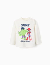 Carregar imagem no visualizador da galeria, T-shirt de Manga Comprida para Bebé Menino 'Spidey', Bege Claro Zippy
