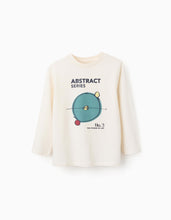 Carregar imagem no visualizador da galeria, T-shirt de Manga Comprida para Menino 'The Abstract Series', Bege Zippy