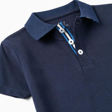Carregar imagem no visualizador da galeria, Polo Pique Azul Escuro Zippy