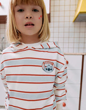Carregar imagem no visualizador da galeria, Sweat cardada às riscas com capuz Stitch para menina, multicolor