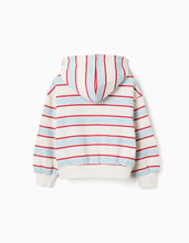 Carregar imagem no visualizador da galeria, Sweat cardada às riscas com capuz Stitch para menina, multicolor