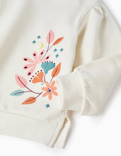 Carregar imagem no visualizador da galeria, Sweat Cardada com Estampados e Bordado de Flores Zippy