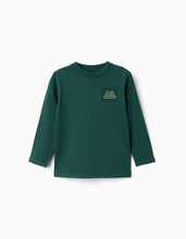 Carregar imagem no visualizador da galeria, T-shirt de manga comprida de algodão Clay Horse para menino, verde
