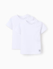 Carregar imagem no visualizador da galeria, Pack 2 T-shirts Lisas em Algodão para Bebé Menino, Branco

