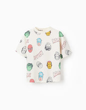 Carregar imagem no visualizador da galeria, T-shirt de algodão com motivo super-heróis Marvel para menino, branco
