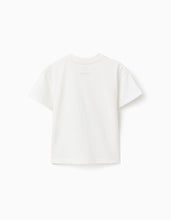 Carregar imagem no visualizador da galeria, T-shirt de algodão com estampado frontal Art para bebé menino, branco
