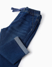 Carregar imagem no visualizador da galeria, Calças de ganga slim fit com cordão para bebé menino, azul-escuro
